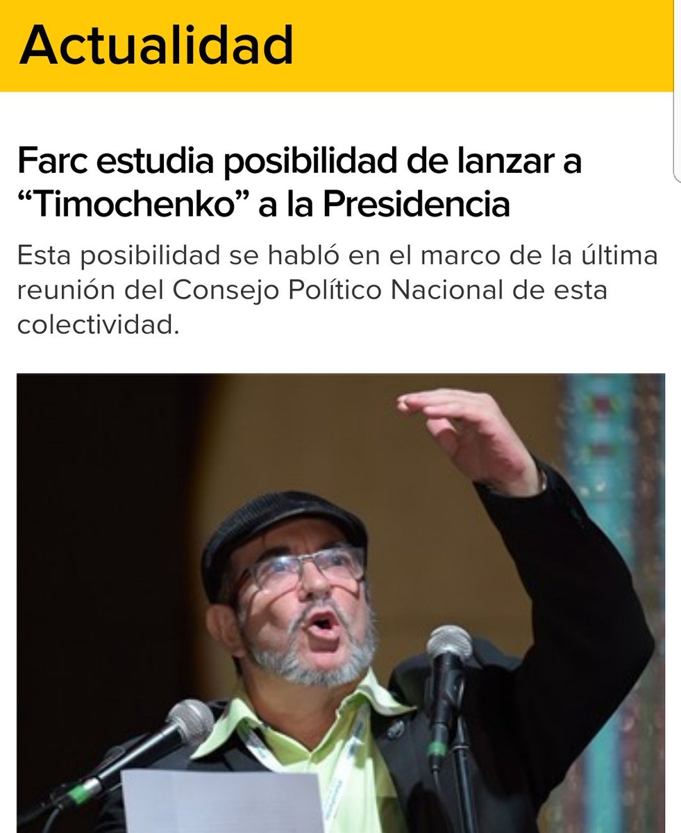 SusanaCorreaBor's tweet photo. Cuando advertimos q Timochenko sería candidato a presidencia se alarmaron y q eran mentiras y ahora que lo contemplan nadie se escandaliza. https://t.co/TRIRITaeLq