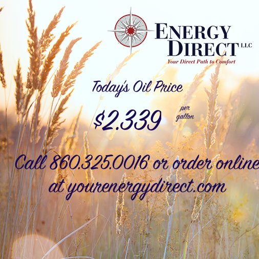 Today's oil price is $2.339 per gallon call 860.325.0016 or visit us online to place your order at yourenergydirect.com #oilheat #codoil