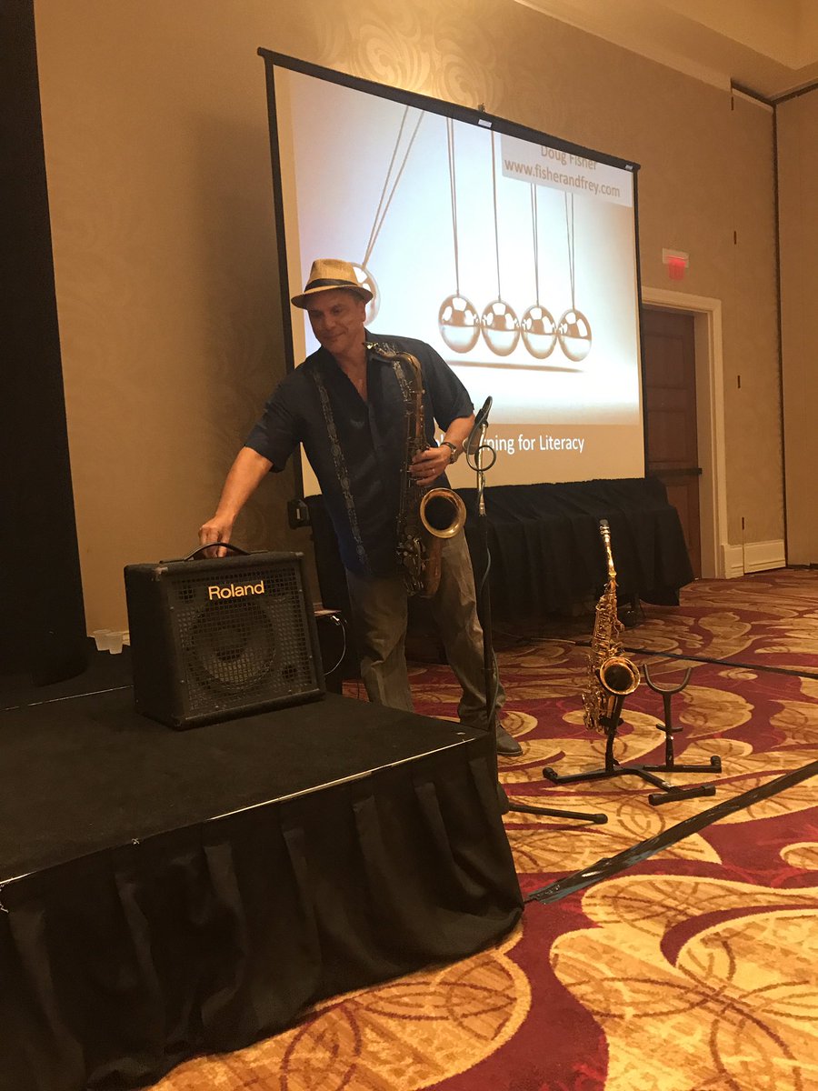 testonmellissa's tweet photo. My hubby playing before Doug Fisher at #FRAconference2017 https://t.co/e37bNiPms0