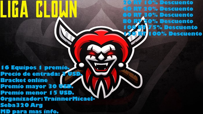 Liga Clown <a href="/ArgengloryCR/">Team argenglory CR</a>  <a href="/Trainner_Micael/">Trainner Micael</a>  @Sebasti71408437