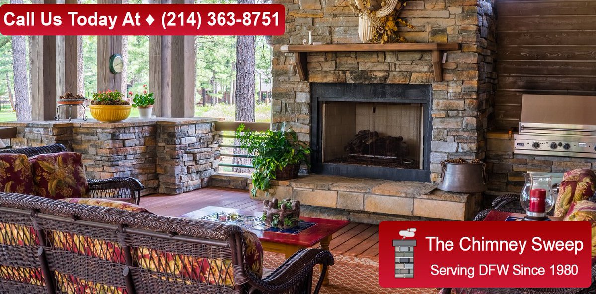 chimney_dfw's tweet photo. Indoors or outdoors—play it safe &amp; always have your chimneys cleaned by an expert. Call us to get an appointment right away! #Fall #TX #DFW https://t.co/CYXdFvp3Dm