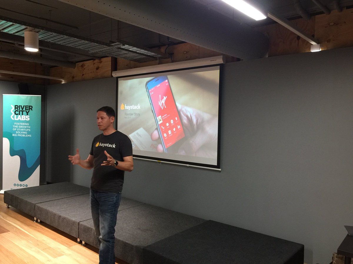 Thanks Ran Heimann @theyhaystackapp for a terrific event last night. Cheers also to our friends at @Rivercitylabs for hosting #mobilemonday!
