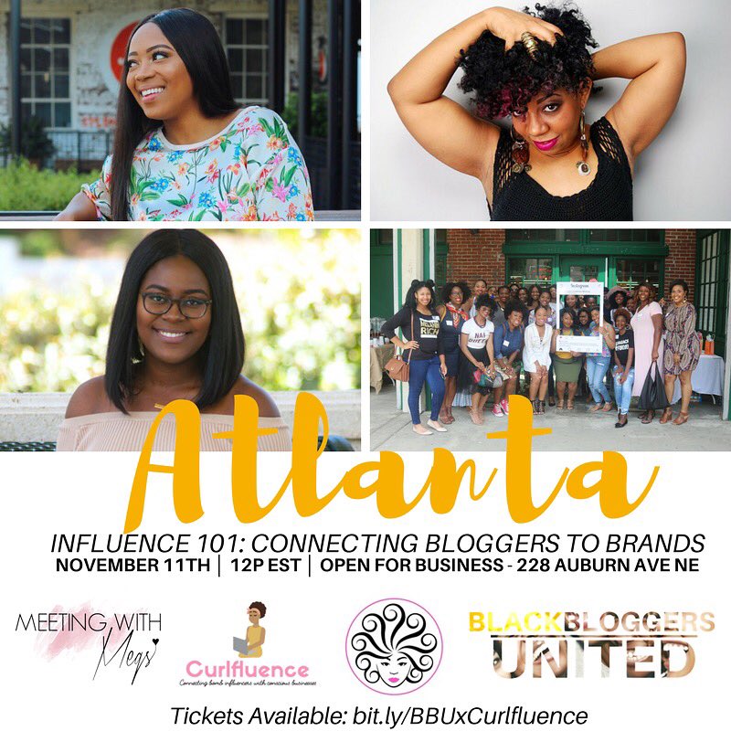 curlfluence's tweet photo. We’re so excited to have Nadja from @shopfemmenoire serve as a panelist + sponsor for Influence 101 event this weekend! #AtlantaBloggers https://t.co/C7Y6oYEWI3