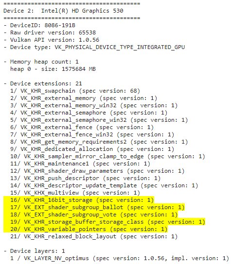 pixelio's tweet photo. Looks like Intel's latest graphics drivers (22.20.16.4836) are ready for expressive Vulkan Compute: #opencl #gpu #vulkan https://t.co/qGciL2U88k
