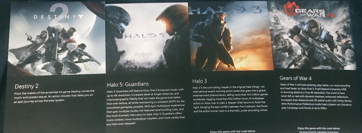 CabooseEK's tweet photo. Giving away these games on Xbox One in celebration of #XboxOneX launching tomorrow! RT + FOLLOW for a chance to win! Winner picked tomorrow. https://t.co/vfBhCsIy47