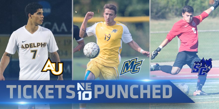 BREAKING: 3️⃣ NE10 Men's Soccer teams earn #NCAAD2 Championship Bids. <a href="/AUPanthers/">Adelphi University Athletics</a> (#2), <a href="/MC_Athletics/">Merrimack Athletics</a> (#3), and <a href="/SCSU_Owls/">SCSU Athletics</a> (#4) all going dancing! 🕺

#NE10EMBRACE