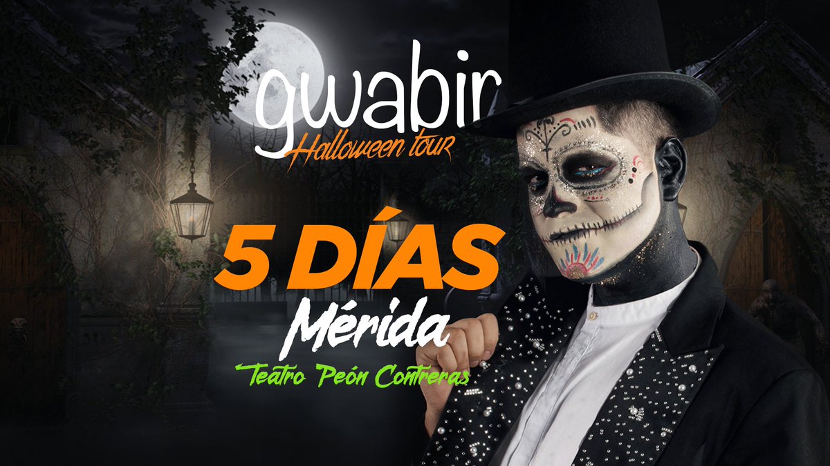 YouliveNews's tweet photo. Empieza la cuenta regresiva ⏳ ¡Faltan 5 días para el #HalloweenTour de @gwabiR ! para más info 👉🏻 https://t.co/uUe1NzgZi3 https://t.co/RcAZHreZb6