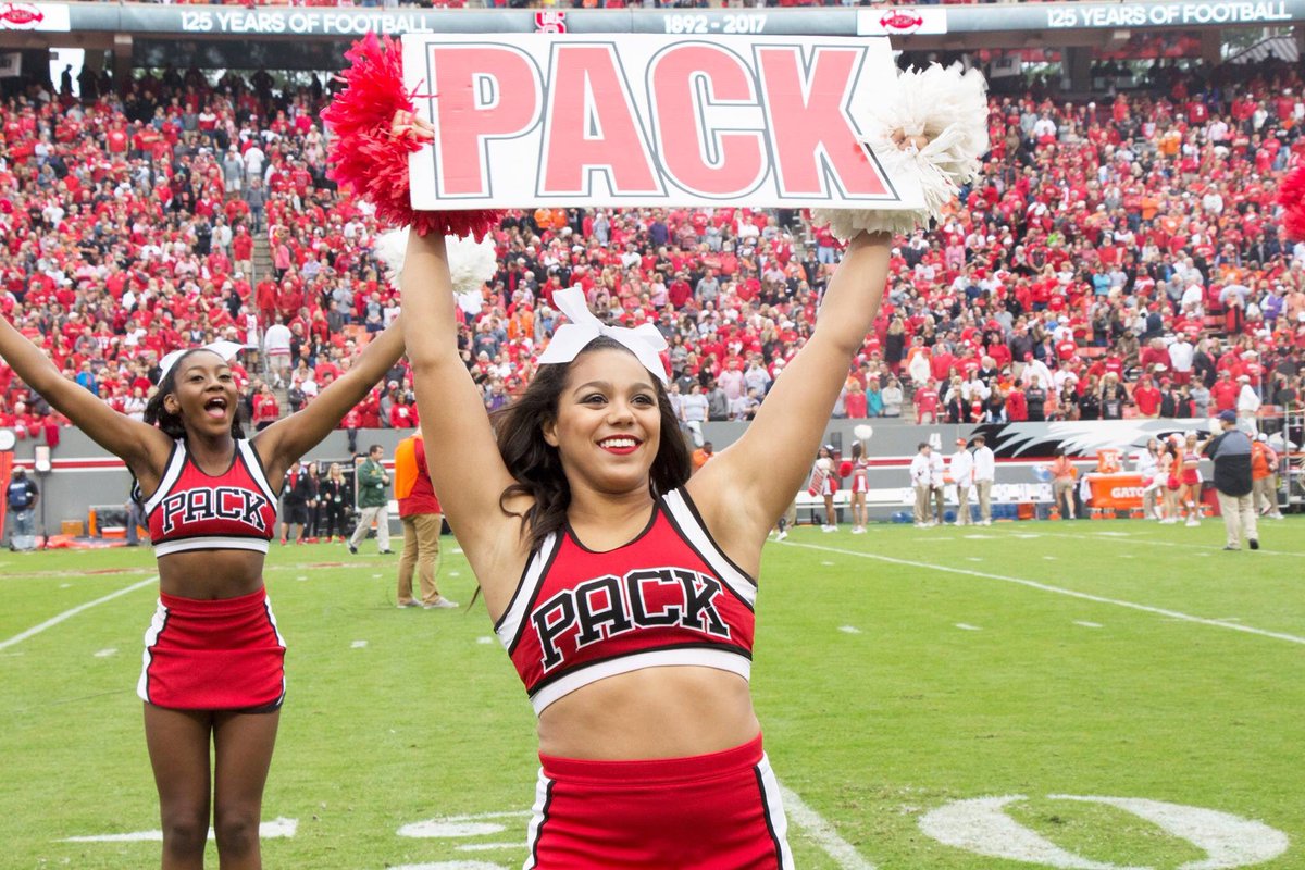 ncsucheer's tweet photo. 2017 Homecoming. Visit our Facebook page: https://t.co/F9Y2FLzPgA for more pictures from Saturday’s game! ♥️ #NCStateRedWhite https://t.co/HXVe9OWdMo