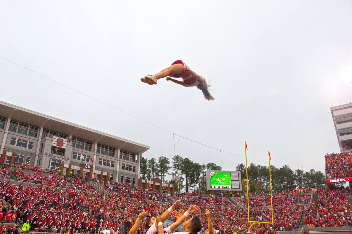 ncsucheer's tweet photo. 2017 Homecoming. Visit our Facebook page: https://t.co/F9Y2FLzPgA for more pictures from Saturday’s game! ♥️ #NCStateRedWhite https://t.co/HXVe9OWdMo