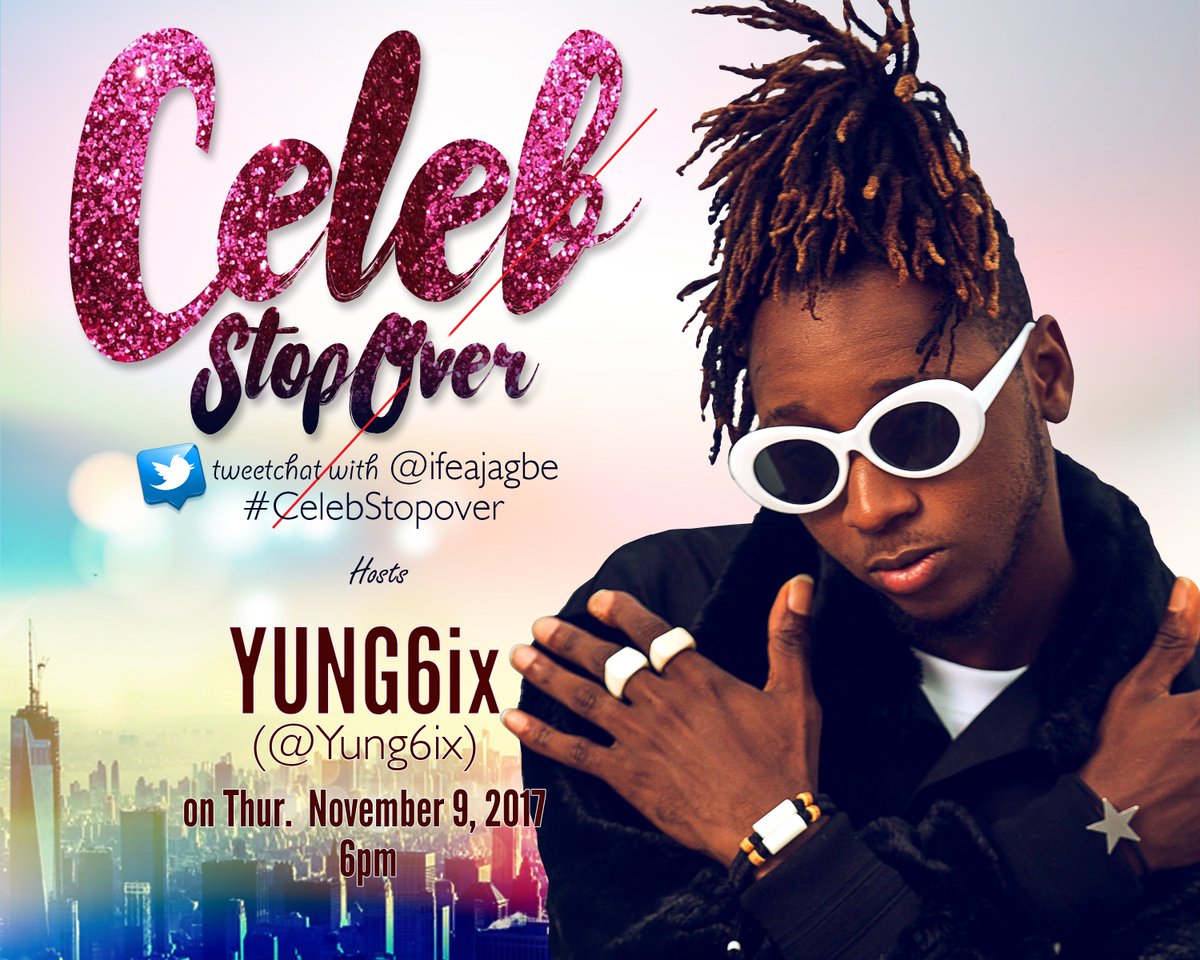 'You know life is a gamble, I roll the dice'. Ask @Yung6ix any Q wit D hashtag, #CelebStopover on Thurs. @ 6PM. #TweetChat @JulietBimo