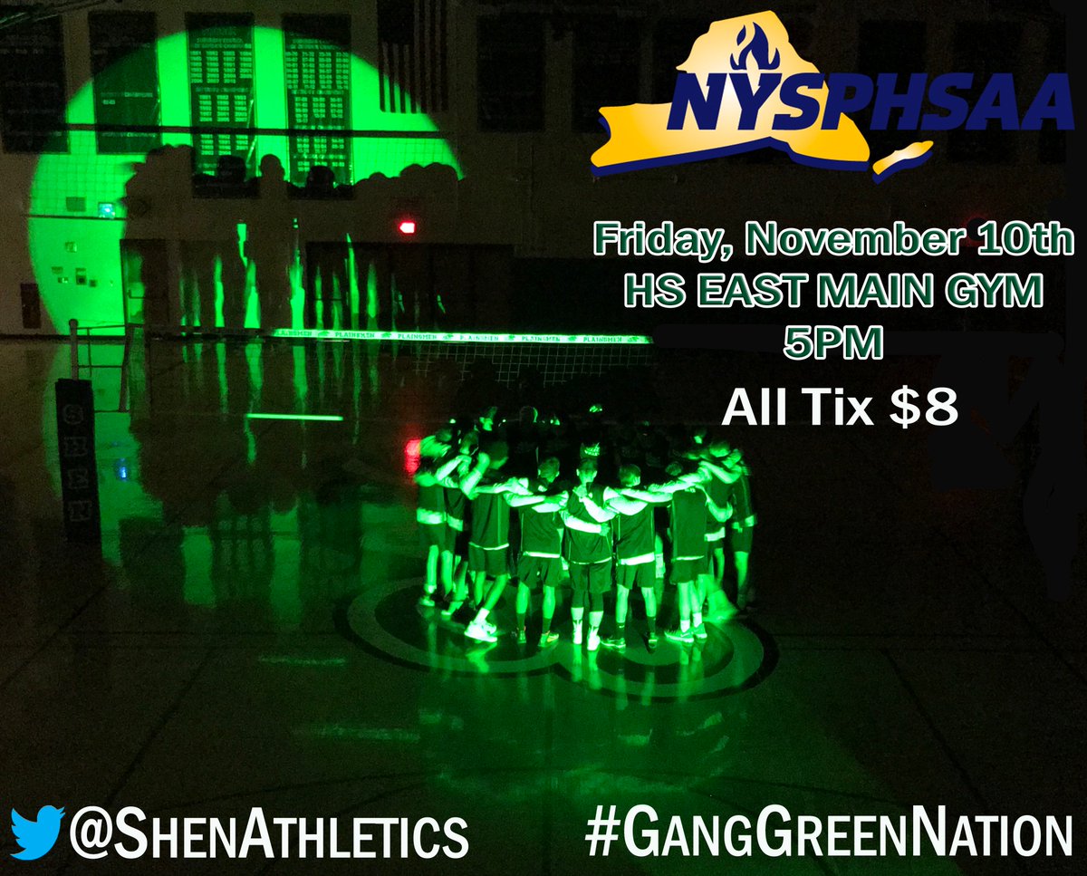 ShenAthletics's tweet photo. FRIDAY - @VolleyballShen takes on the Section 3 Champ at 5 pm in the HS East Main Gym.  We need @Shen_Update to help get the boys to STATES! https://t.co/uxpWZzttlm