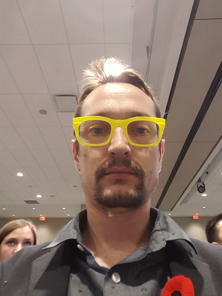 CrAZYREW's tweet photo. #TechTO Business: check out https://t.co/sNoV1VDSTz for jobs. Personal: if you are interested in photo storage and management solutions come see me about the @getmonument device. I'm the guy in bright yellow glasses. #getmonument https://t.co/dya2wTn8Xc