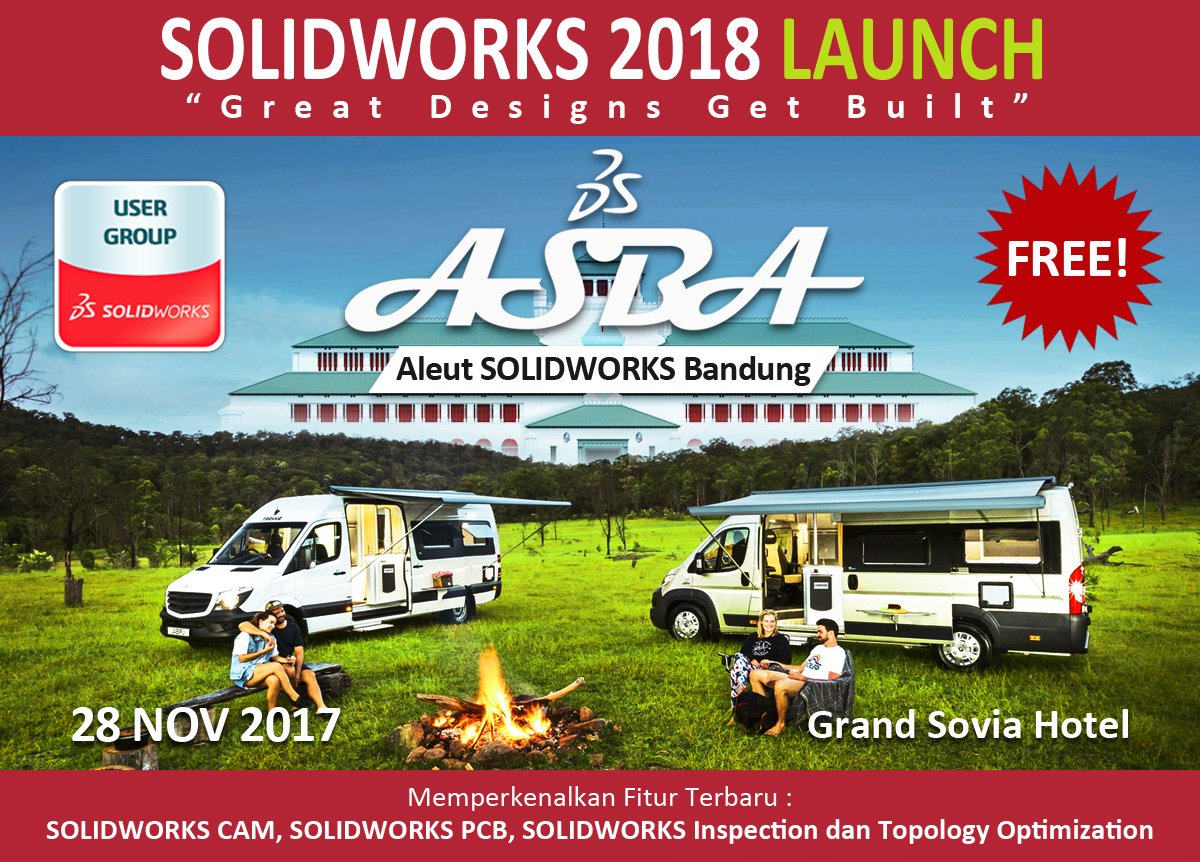 SolidWorksADS's tweet photo. ASBA (Aleut SOLIDWORKS Bandung) SWID 2018 launch
registrasi: https://t.co/ihh9EJYVJ4
#komunitassolidworks #solidworksbandung #swid2018 https://t.co/OPvmpgt0lg