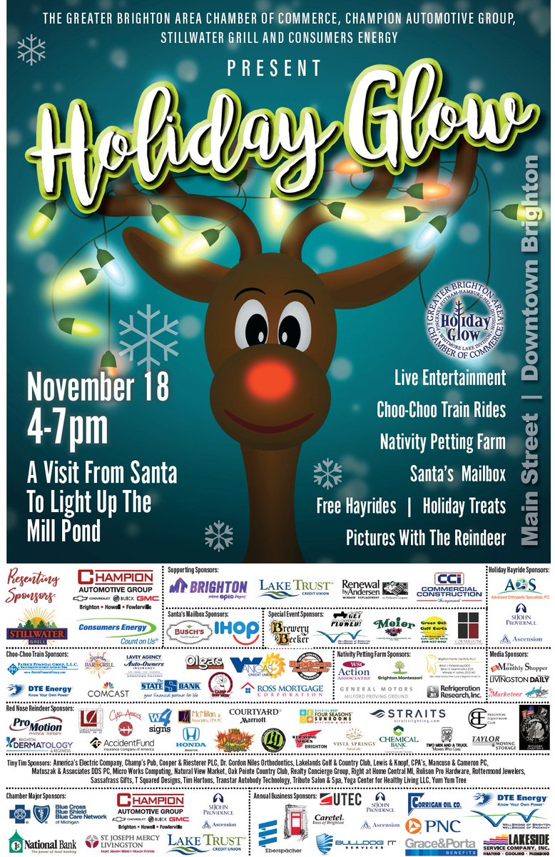 AutoRepairMuir's tweet photo. #2017brightonholidayglow #AutoRepairMuir The 2017 Holiday Glow is on 11/18 from 4:00PM-7:00PM in downtown Brighton, MI @ the Mill Pond! https://t.co/fWAJaGpRz3
