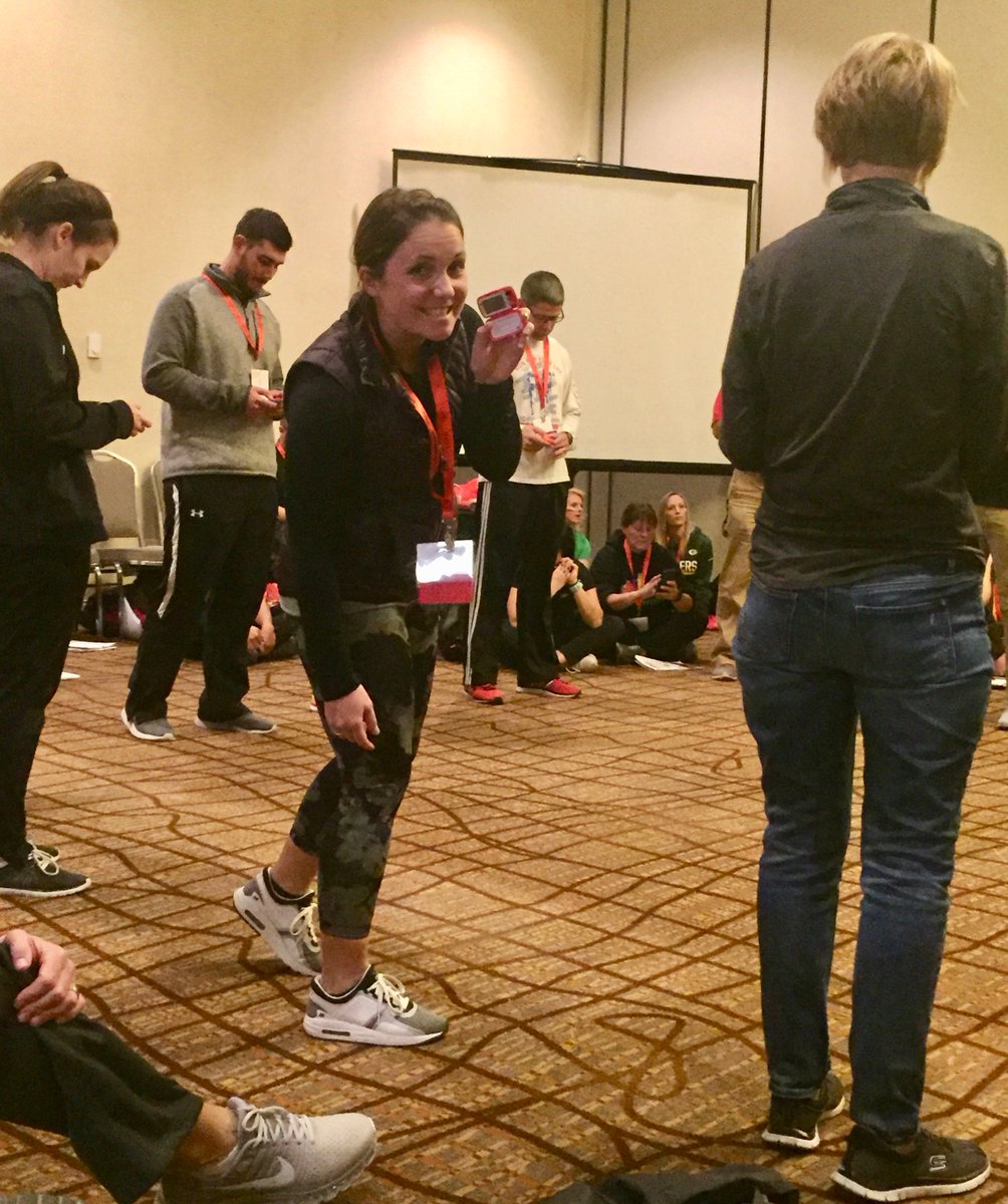 LPSHealth_PE's tweet photo. Riley Elementary PE teacher Alyssa @akcookston shows off her tech at a session! #SHAPENE17 https://t.co/FVLhoY0dr8