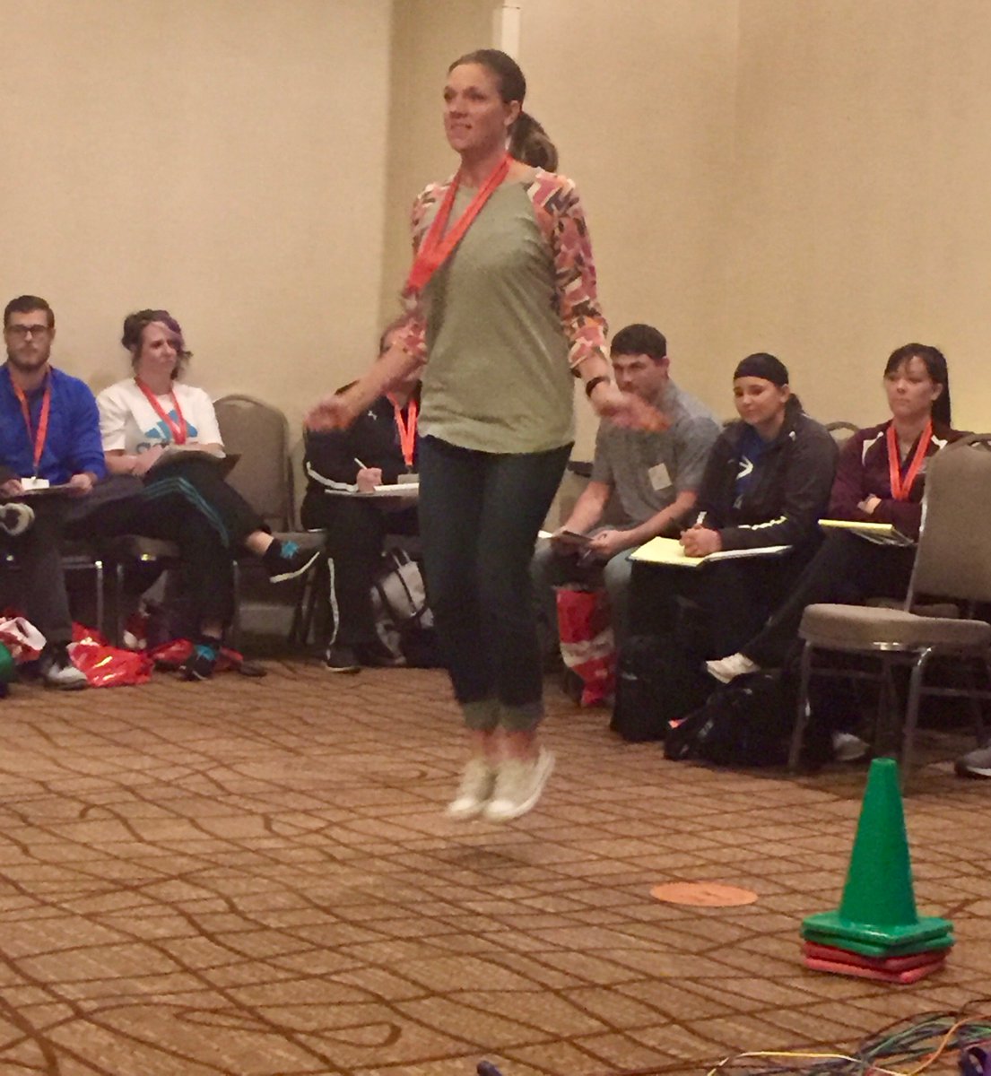 LPSHealth_PE's tweet photo. @HartleySchool PE teacher Monica Ash participates in a session at #SHAPENE17 https://t.co/YfRI8Gjc3R