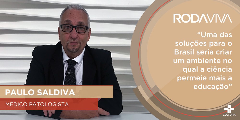 rodaviva's tweet photo. Paulo Saldiva, agora, no #RodaViva: "Ciência é sinal de progresso e eficiência de um país". Acompanhe: https://t.co/9uo7qxnXS6. https://t.co/ZMwYiooGlU