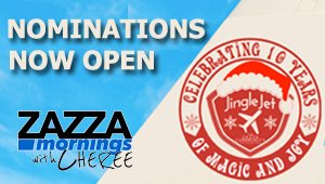It's FINALLY HERE!! Nominations for <a href="/ZazzaCommunity/">Zazza Community</a> #JingleJet is OPEN! Get them in NOW!  bit.ly/2AeFwu3 <a href="/TonyZazza/">Tony Zazza</a> @zazzamornings