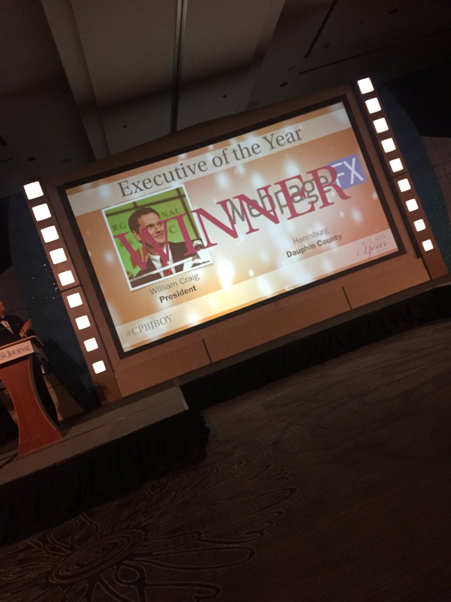 joelbYorkPA's tweet photo. Winner #CPBJBOY exec of the year is William Craig @webpagefx @CPBJEvents @CPBJ https://t.co/ZdhYWcyKgb
