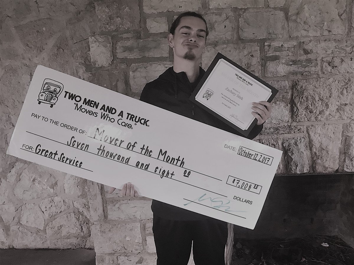 TMTColumbus's tweet photo. #MoveHero Monday: Meet Zachary Stirk. He's been a mover with us for 3 months. He was Mover of the Month in September and received a bonus. https://t.co/ZMVJqeLBaN