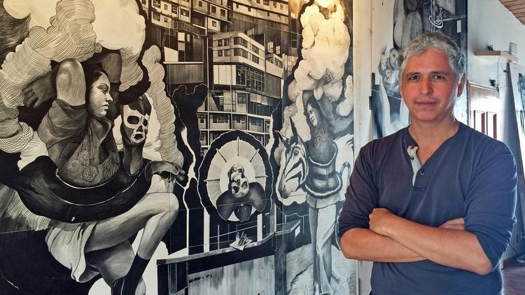 PacificSD's tweet image. Dueling artists go head-to-head tomorrow morning &amp;amp; will paint through Saturday. bit.ly/2AeLwCY @SanDiegoArtInst #borderissues