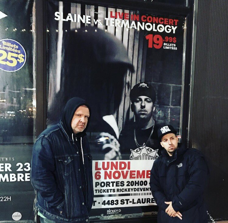 Slaine Vs. Termanology Live Tonight @ Le Belmont. 🇨🇦💯🔥💥#AntiHeroTour