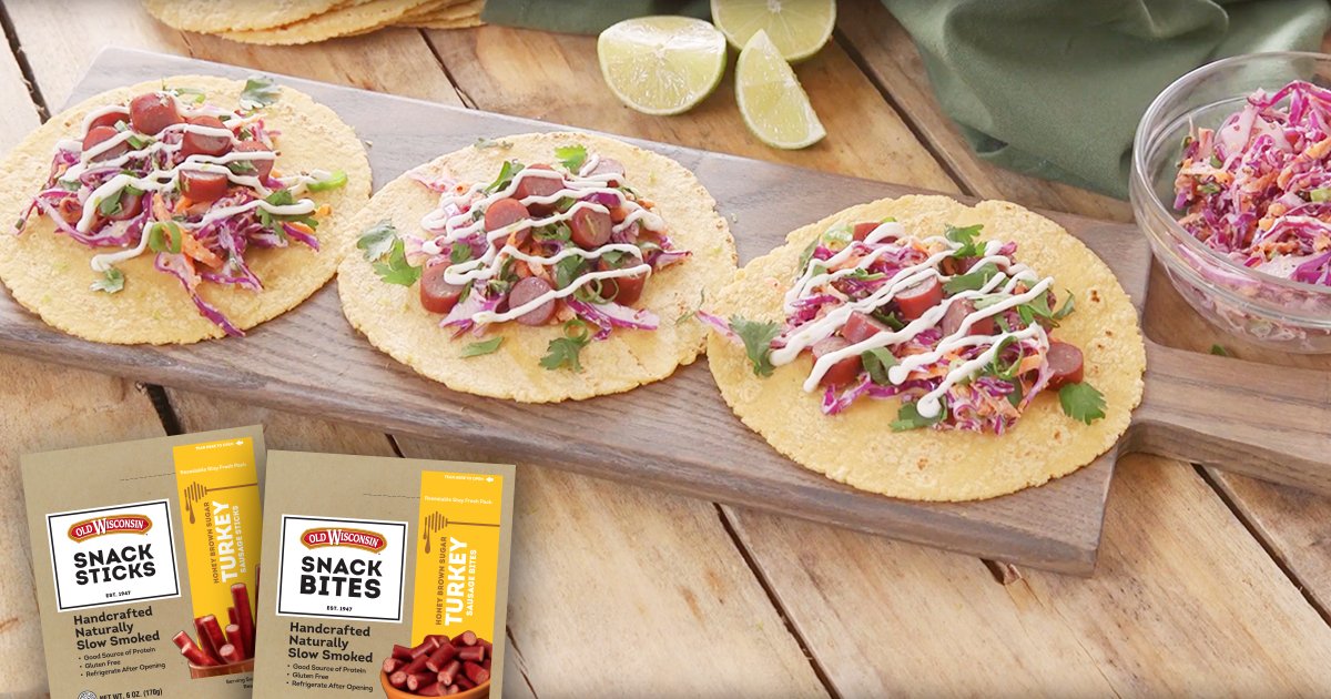 leeleethornhill's tweet photo. Turkey Bite Tacos — smoky turkey sausage w/ honey &amp; mustard #tacorecipe #OWSentry - https://t.co/DUKNu25rZk https://t.co/apVpOP9cNh