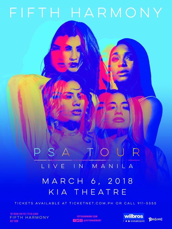 FIFTH HARMONY's PSA TOUR is coming to MANILA! March 6th @ Kia Theatre | Tickets on-sale by November 12th <a href="/TicketNetPH/">TicketNet</a> #PSATourMNL 😊🇵🇭