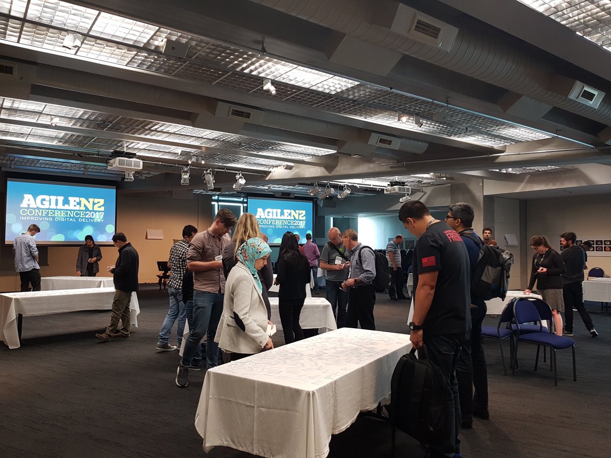 AssurityNZ's tweet photo. Our very own #Assurity coaches Ceedee Doyle and Jakub Jurkiewicz are currently running sessions on agile and innovation #AgileNZConf https://t.co/A1TrtML4TM