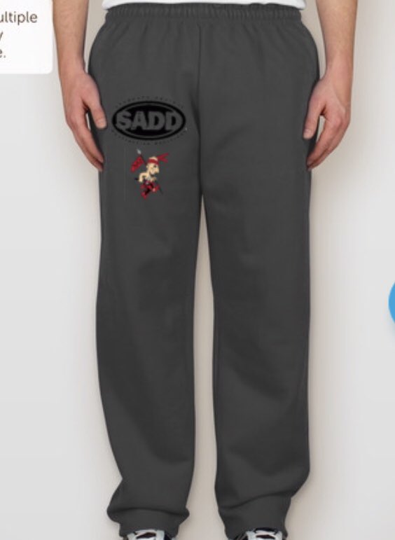 NQHSSADD's tweet photo. We will be selling these sweatpants soon for $20! SADD members will soon have order forms so stay tuned! https://t.co/en54hBGqVi