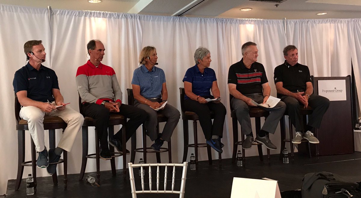 JeffIslerGolf's tweet photo. First day of the #ProponentGroup Summit was a big hit. Tons of information from great panel of coaches with over 40 majors among them. https://t.co/wjgEbo7sSS
