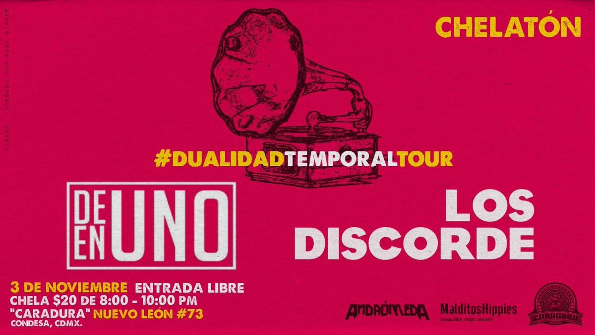 ¡El viernes tendremos chelas en 20 pesos para que no extrañen!
Música de Los Discorde y DeUnoEnUno

#EntradaLibre #Chelaton #Caradura7Años