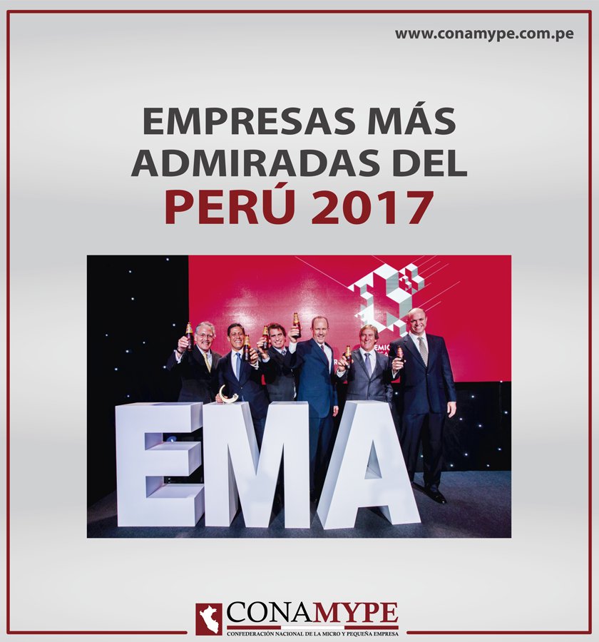 Conamypeoficial's tweet photo. ¿Sabes cuáles son las “Empresas más admiradas del Perú 2017?
https://t.co/RPjDQft89f https://t.co/j1kzC7NESk