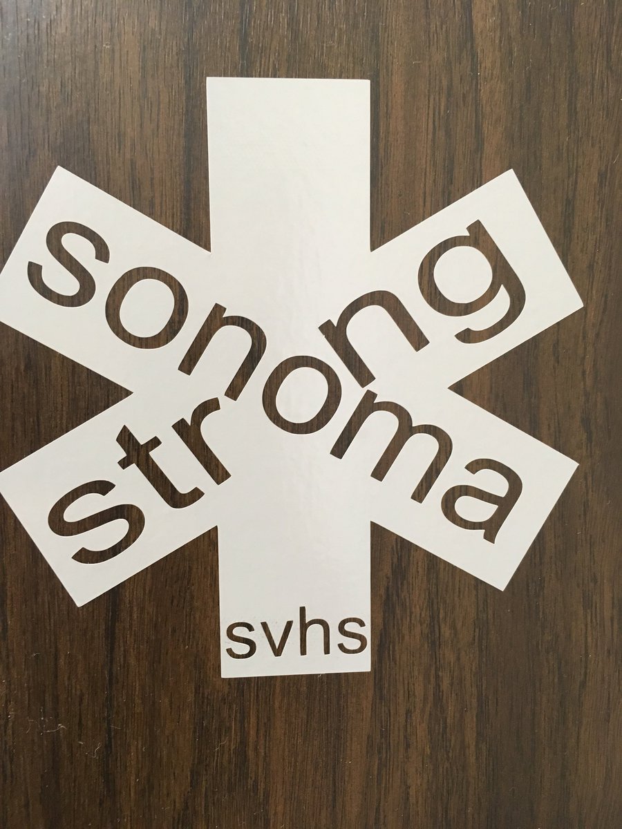 EDT students making and selling Sonoma Strong stickers to raise $ for fire relief! Buy them at Homecoming football game!