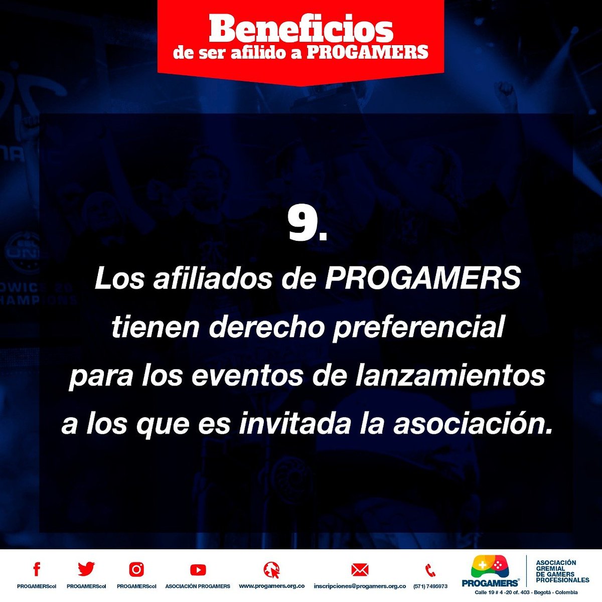PROGAMERS_COL's tweet image. Quieres ser Gamer Profesional? Aqui esta la novena razón para ser asociado de PROGAMERS #eSports #videojuegos #ps4 #xbosone #pc