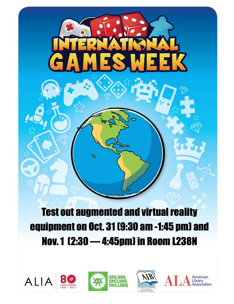 SWC_college's tweet photo. Step into a virtual world with the @swclibrary and test virtual reality gear to celebrate International Games Week on Tuesday and Wednesday. https://t.co/V4csy8XyQ3