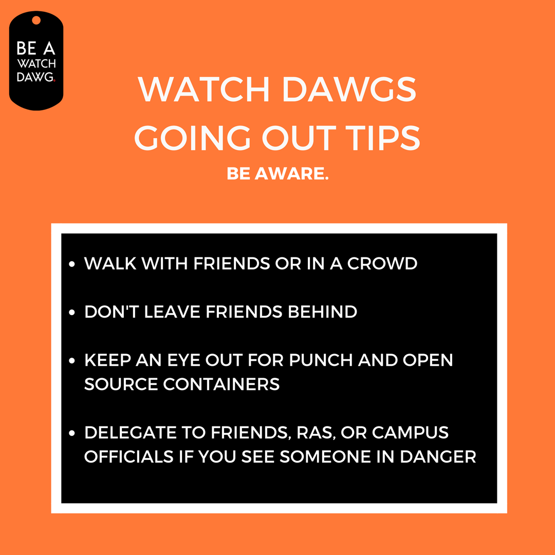 InterveneUGA's tweet photo. Watch Dawgs have a game plan when they go out. Be sure to make your game plan for Halloween🎃👻 #BeAWatchDawg #WatchDawgNation https://t.co/X3uan3bMMU