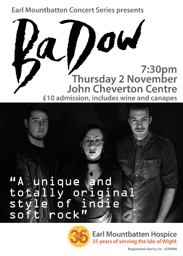 Join us for an evening of indie soft rock from the incredibly talented BaDow - this Thursday, £10 including wine and canapés #besurprised