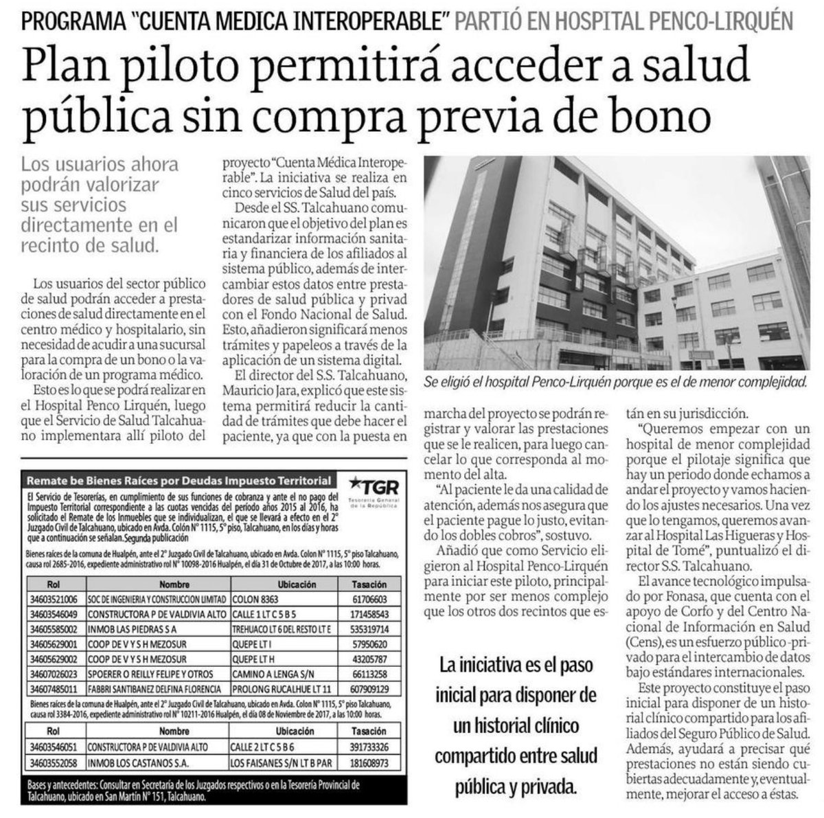 CENSChile's tweet photo. La #CuentaInteroperable ya es una realidad en SS Talcahuano, quienes comenzaron el piloto en Hospital Penco-Lirquén https://t.co/9OeC2KkPBQ https://t.co/BSAl0huDk5