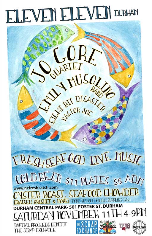 NCFreshCatch's tweet image. Fire-side oyster roast, seafood chowder, braised meats, cold beer, music and more on the way! 11/11 Durham at @DCPDurham @scrapexchange