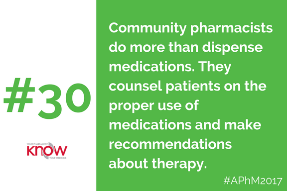 Pharm4Me's tweet photo. Community pharmacists do more than count pills. They counsel on the proper use of medications and make therapy recommendations. #APhM2017 https://t.co/hLWAScjAVo