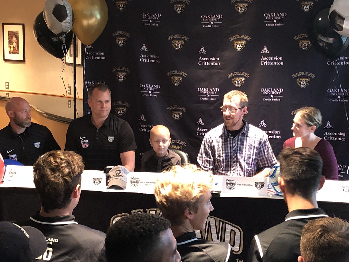 JRoseDet's tweet photo. Meet the newest, and youngest, member of the @GoldenGrizzlies men’s soccer player, Alex VanHolder! Getting a scholarship today @OaklandMSOC https://t.co/orhctwTC40