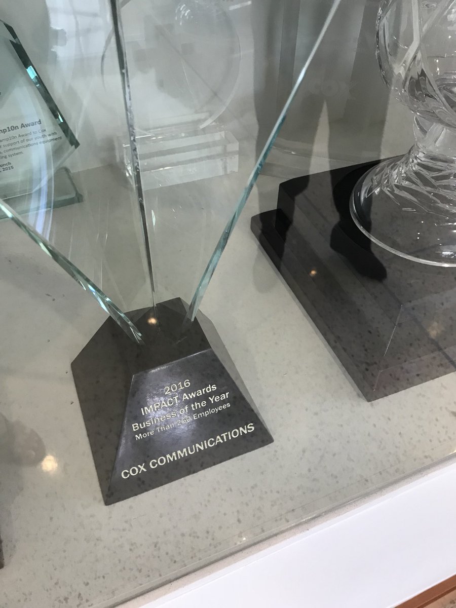 phxchamber's tweet photo. #IMPACT2016 recipient @CoxComm proudly displays their #IMPACT award. Get ready for #IMPACT2018! More information coming soon. https://t.co/LNzzWkIckq