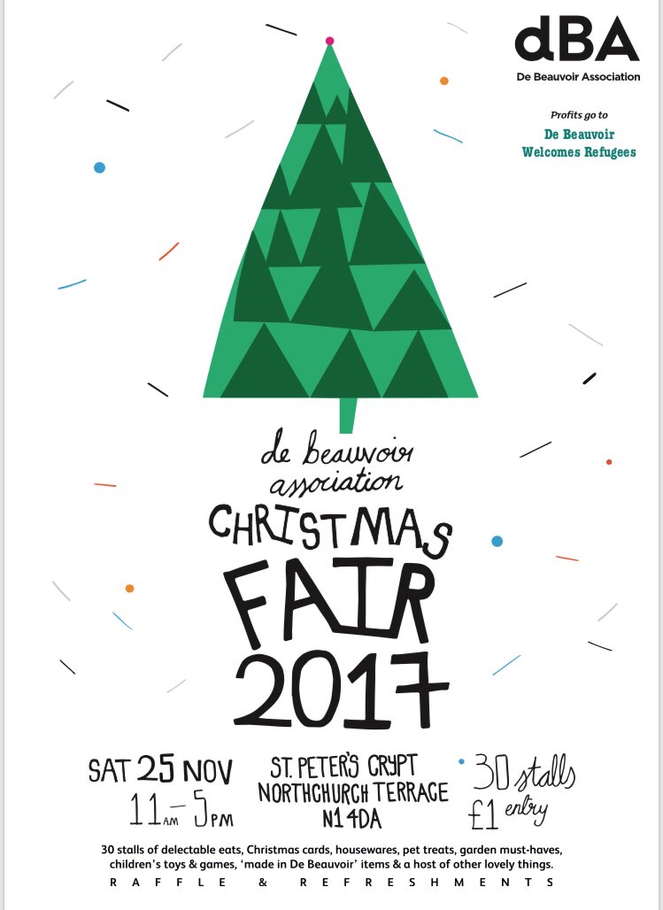 Save the date folks! The annual #DBAxmasfair is 25th Nov <a href="/StPetersDB/">St Peter De Beauvoir</a> Crypt. Do your xmas shopping in one place! #ShopLocal #Hackney