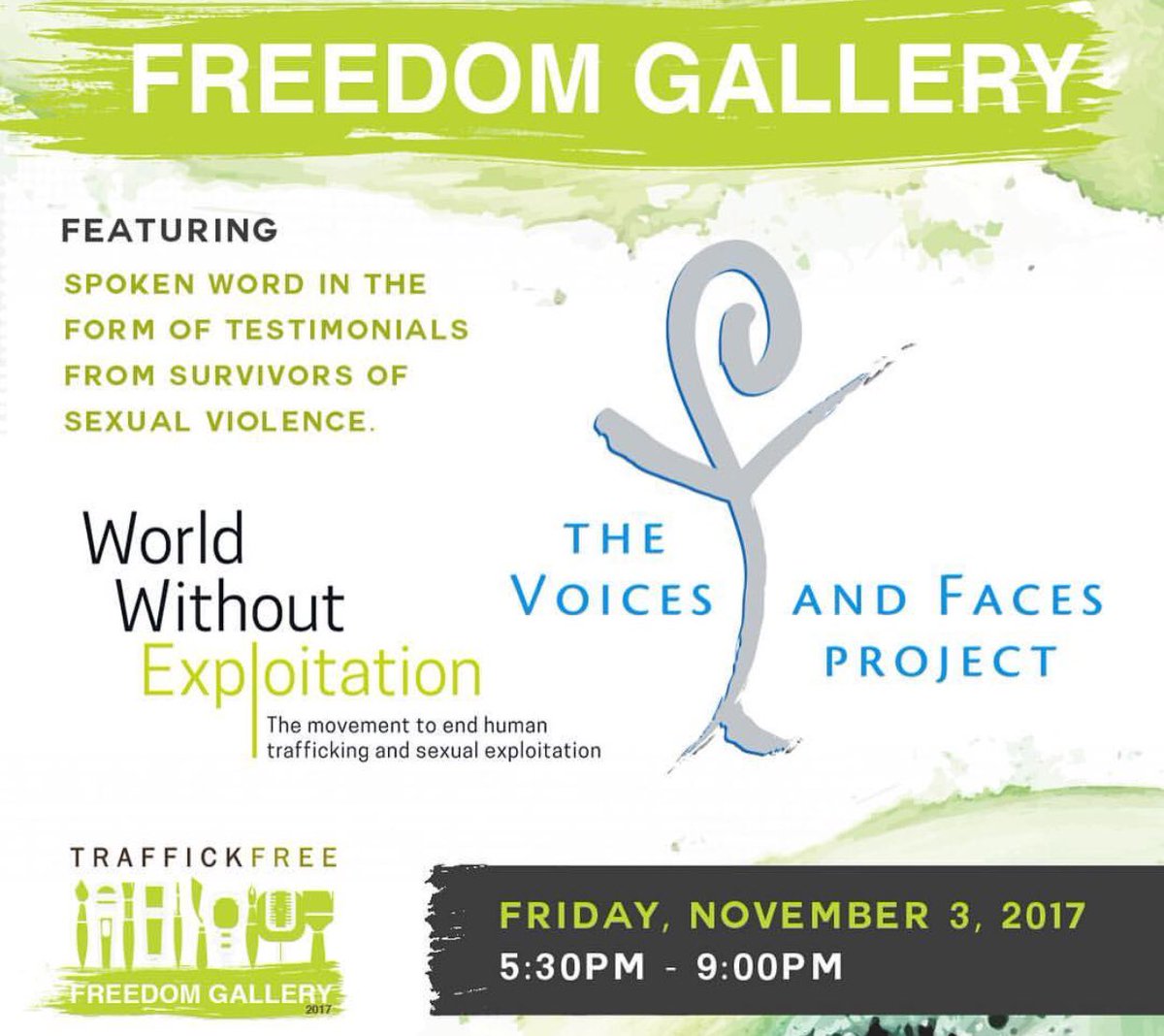 CageAndAquarium's tweet photo. Jade Hull and @DjMykol from C+A will be partnering with @TraffickFree to bring awareness to Human Trafficking

Please Join us this Friday as artists @iamsamkirk @hiddentearsproj share their voice through visual pieces, performance art 
November 3rd, 5:30-9
Tickets still available https://t.co/6kqg3nQKmb