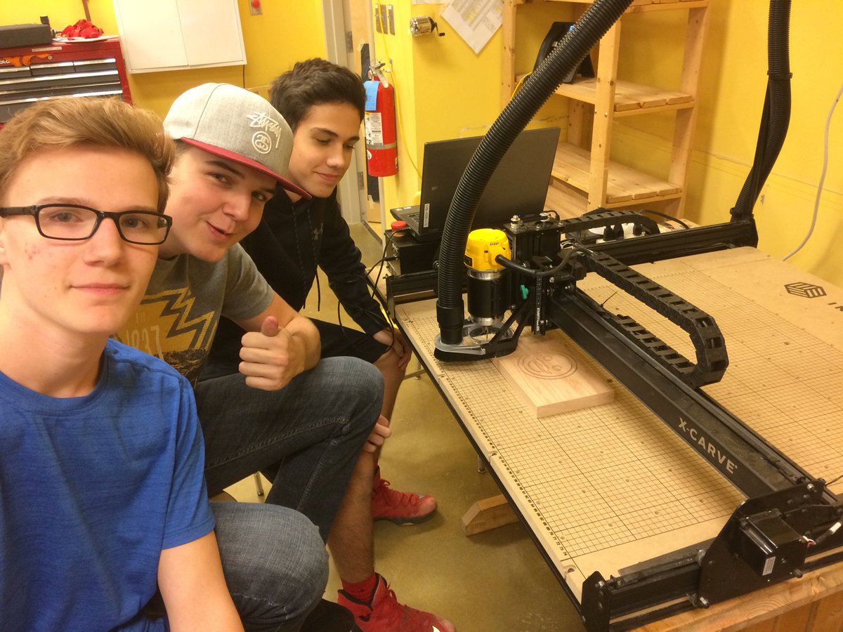 therealmrrudd's tweet image. Using our new CNC X CARVE at LHS! @fcpscte @NMcGaughey55 @CTEKPearl @lhs
