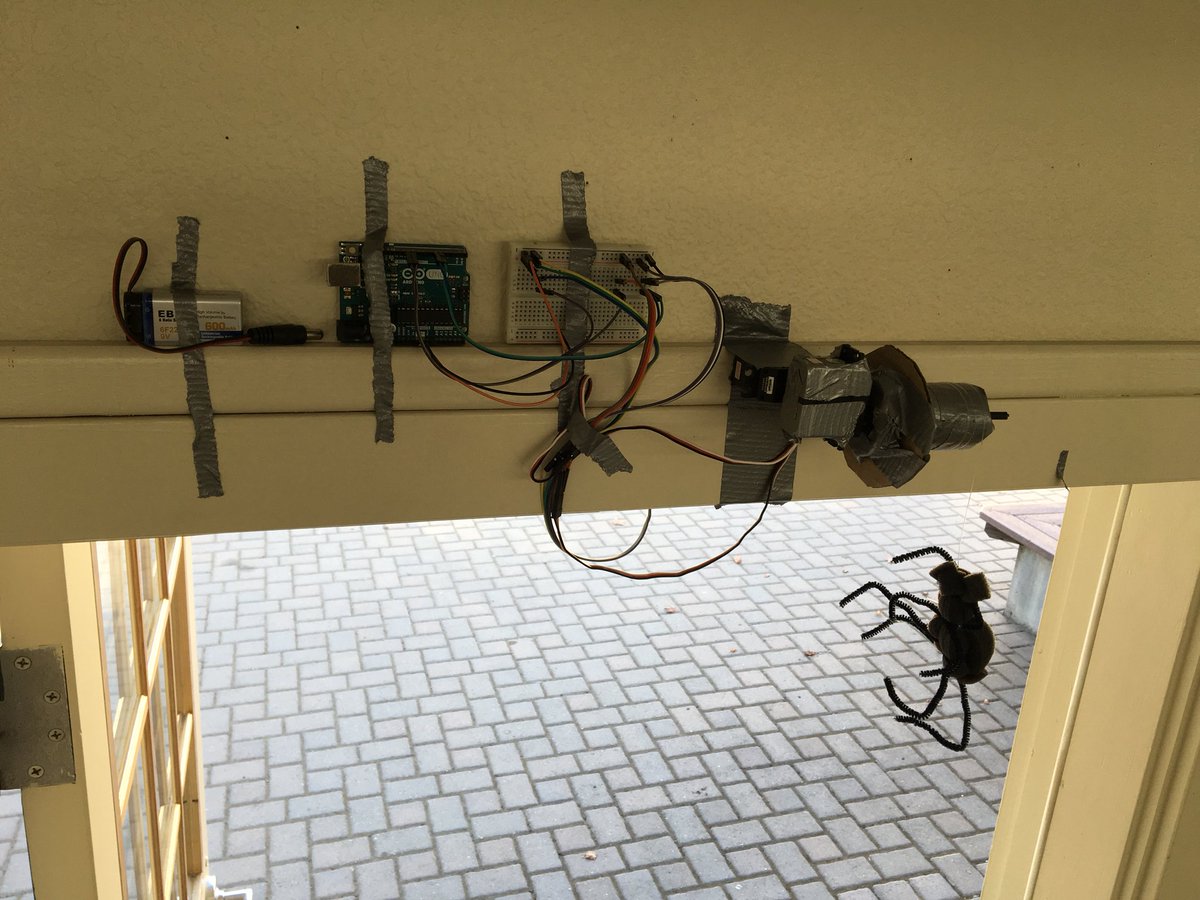 clara_ngo's tweet image. Ready to scare the kiddos for Halloween with this spider drop! #functionoverform #Arduino