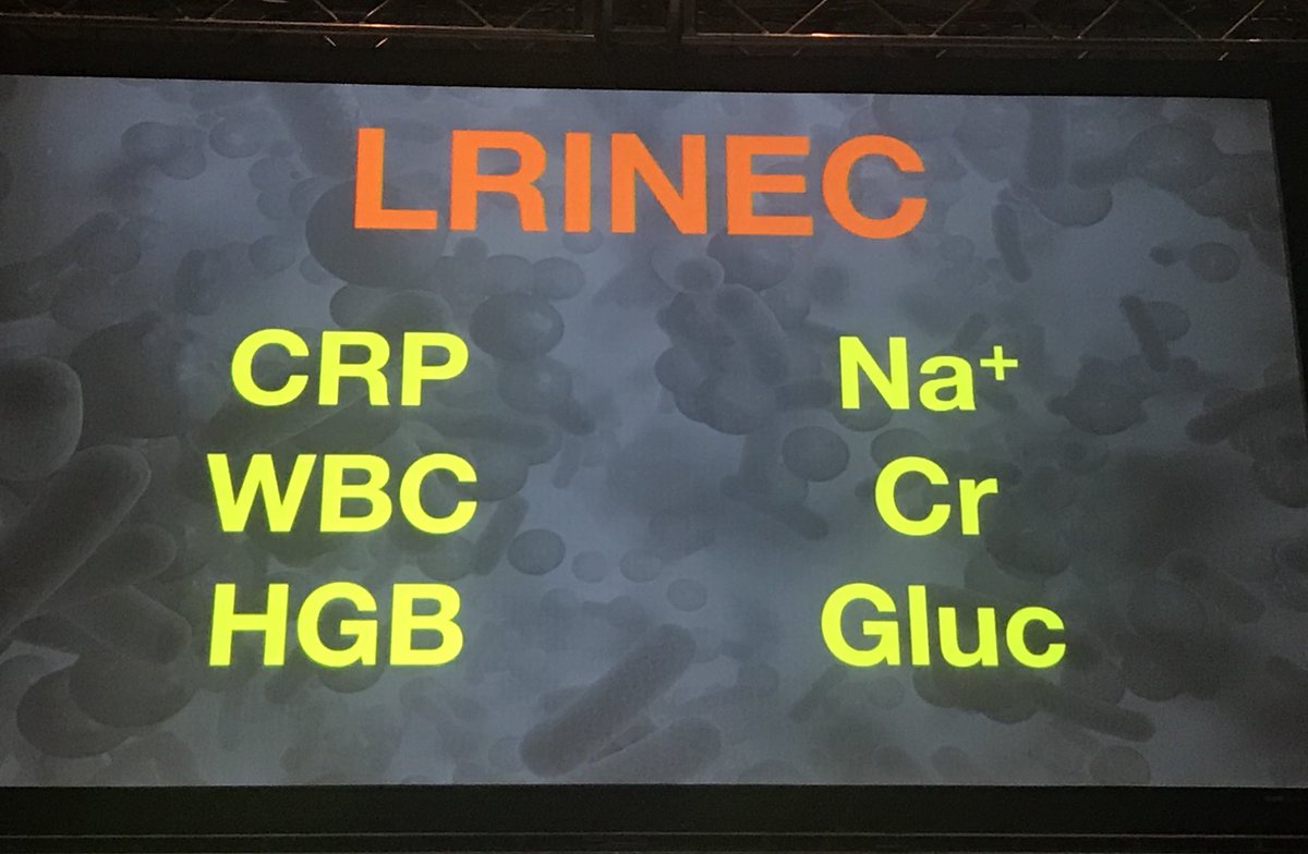DrEstebanLopez's tweet photo. @ACEPNow Do you use the #LRINEC score to diagnose Necrotizing Fasciitis? @akkalantari did a great job talking about deadly infxns #ACEP17 https://t.co/64XbyWY9pZ