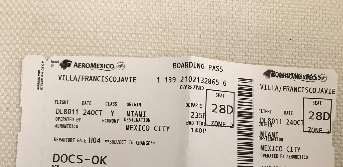 Uživatel Paco Villa na Twitteru: „@Aeromexico Cómo puedo tener pase de  abordar, pasar migración, estar en CDMX y ustedes cancelar mi regreso  porque \