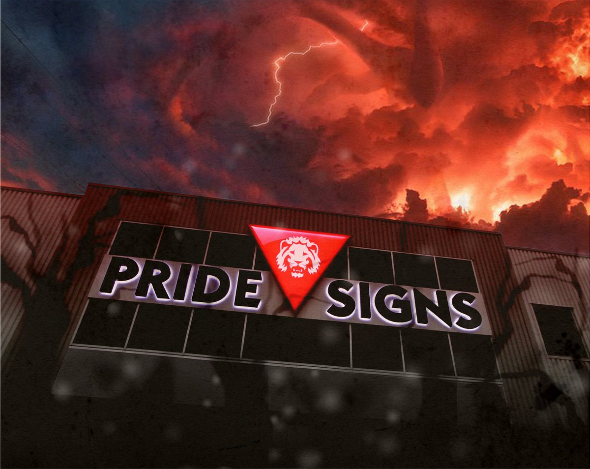 PrideSignsltd's tweet photo. HAPPY HALLOWEEN from us to you!
#StrangerThings #cbridge #theupsidedown #pridesigns https://t.co/r7ohp9zOxf